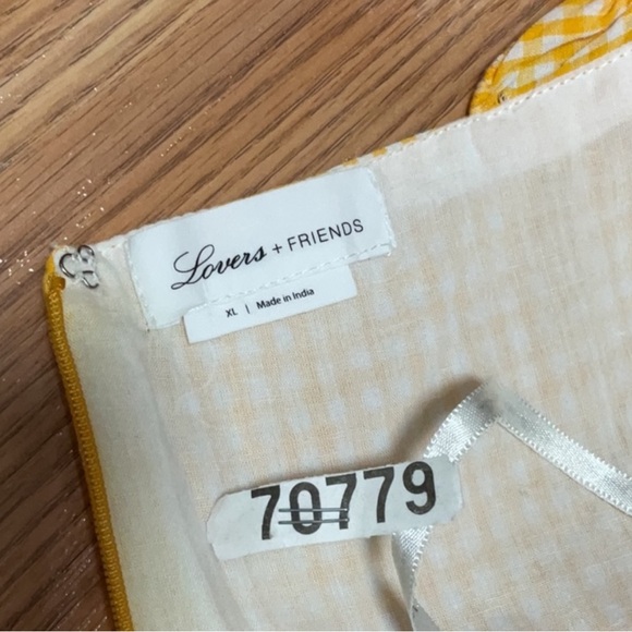 LOVERS + FRIENDS YELLOW GINGHAM JUMPSUIT W/ RUFFLED STRAPS - Picture 8 of 10